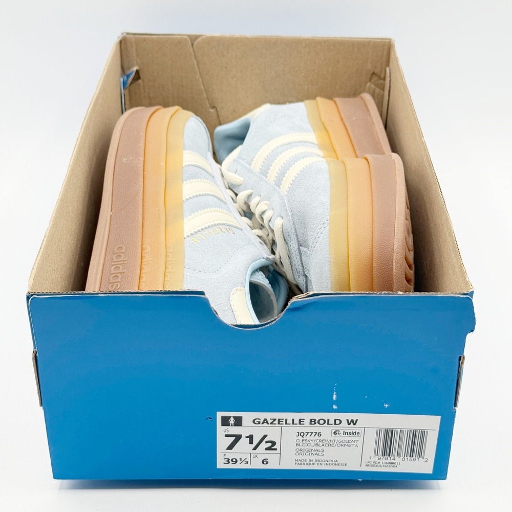 Adidas Gazelle Bold Clear Sky Cream W Size 7.5 Womens Platform Shoes JQ7776, NIB - Picture 5 of 9